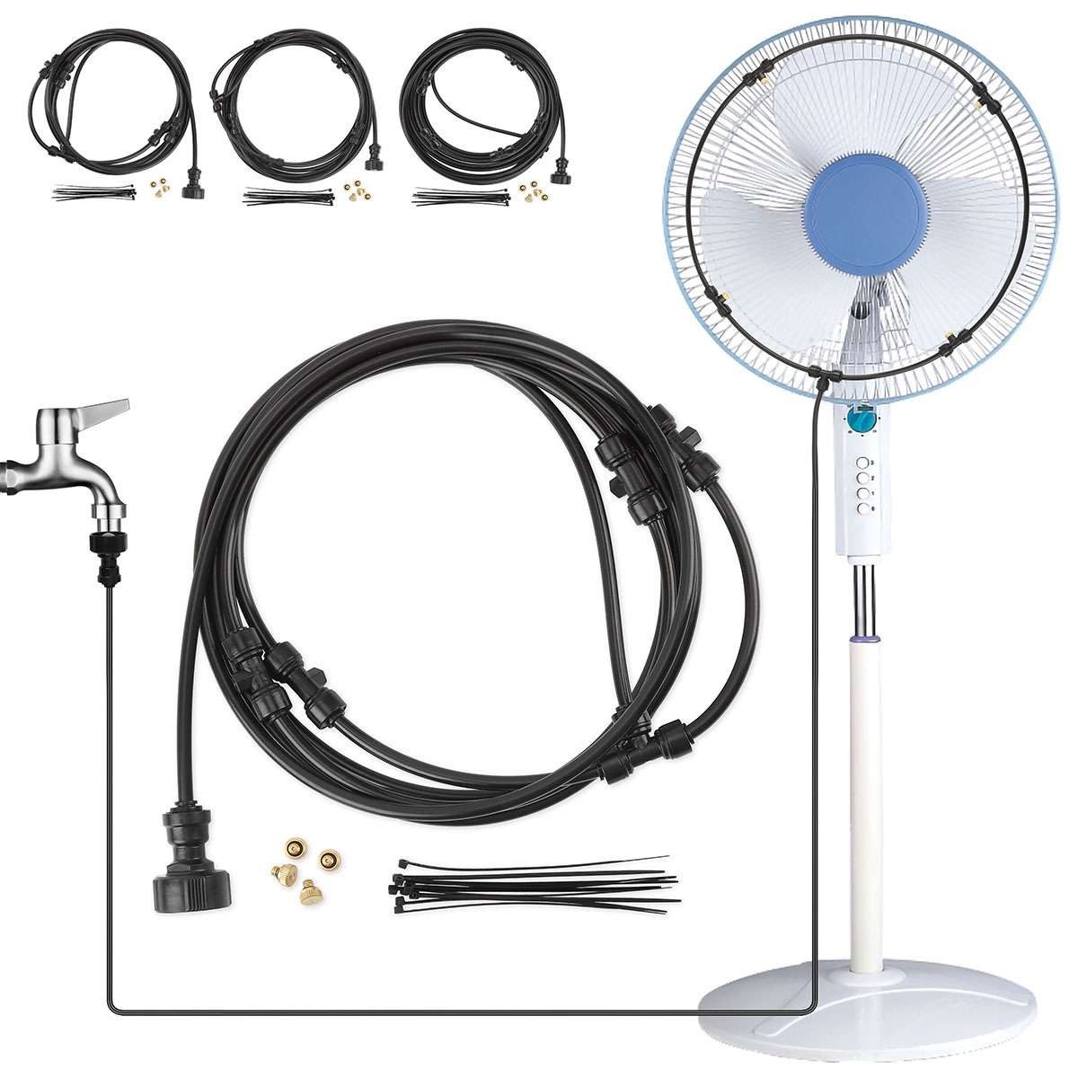 OUTDOOR FAN MISTING COOLER WATER KIT FOR WAREHOUSE GARDEN GREENHOUSE PATIO SPRAY gallery