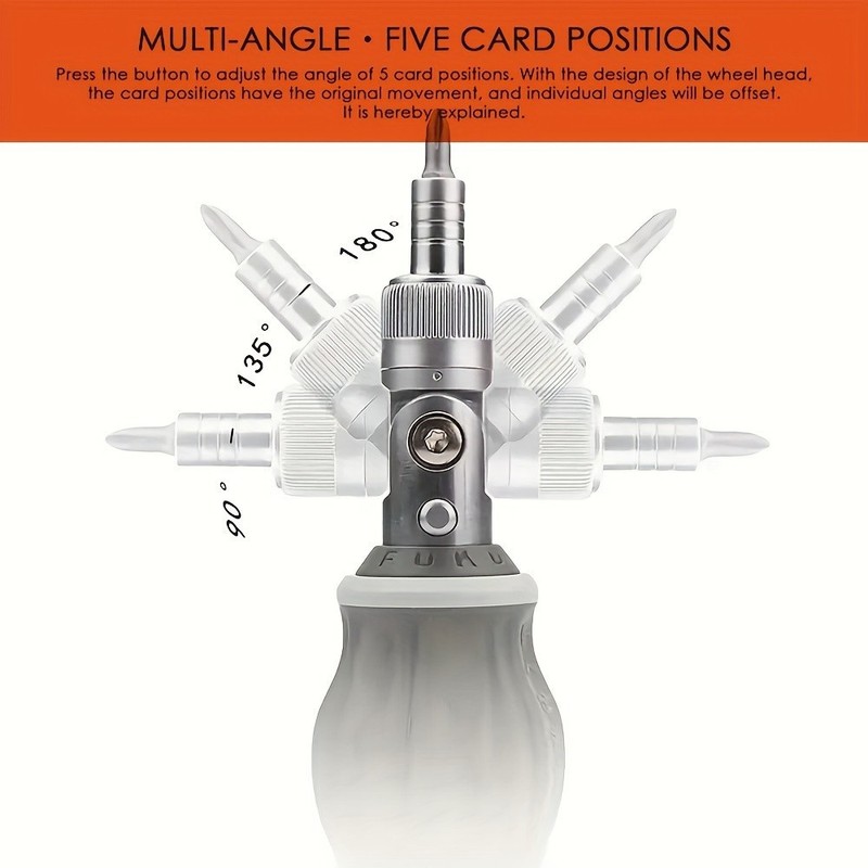 Multi-Angle Ratchet Screwdriver Set - 8 Bits, Adjustable for Tight Spaces gallery