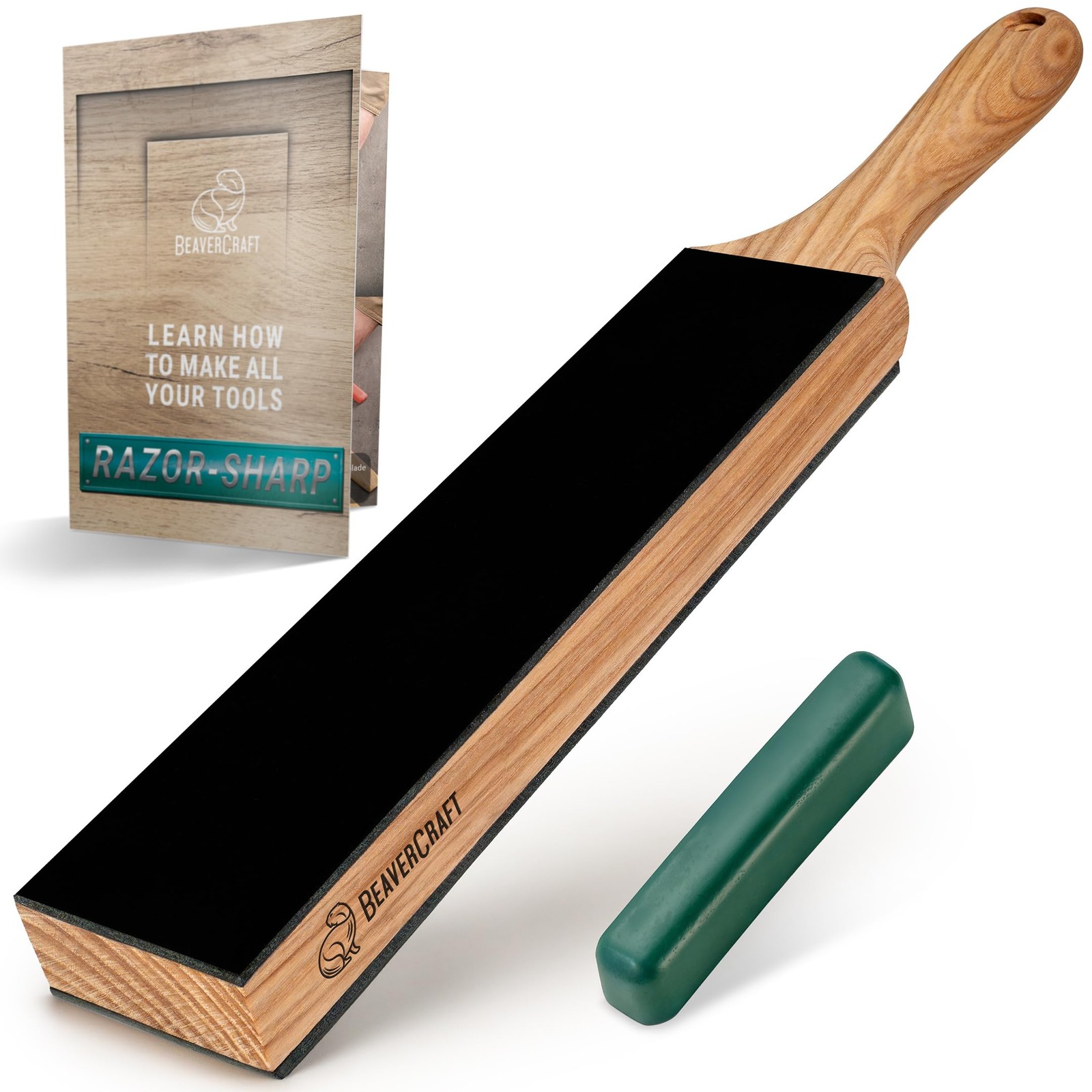 BeaverCraft Leather Strop for Knife Sharpening DualSided Knife Strop with St... gallery