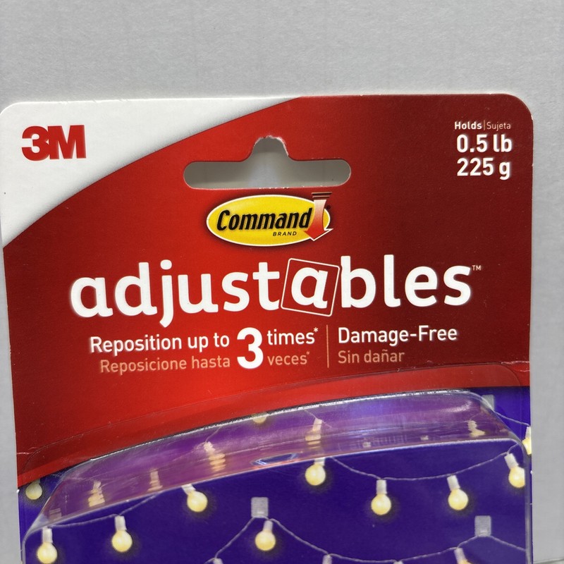 3M Command Adjustables 14 Clips With 30 Strips, Holds 0.5 Lb {19} gallery
