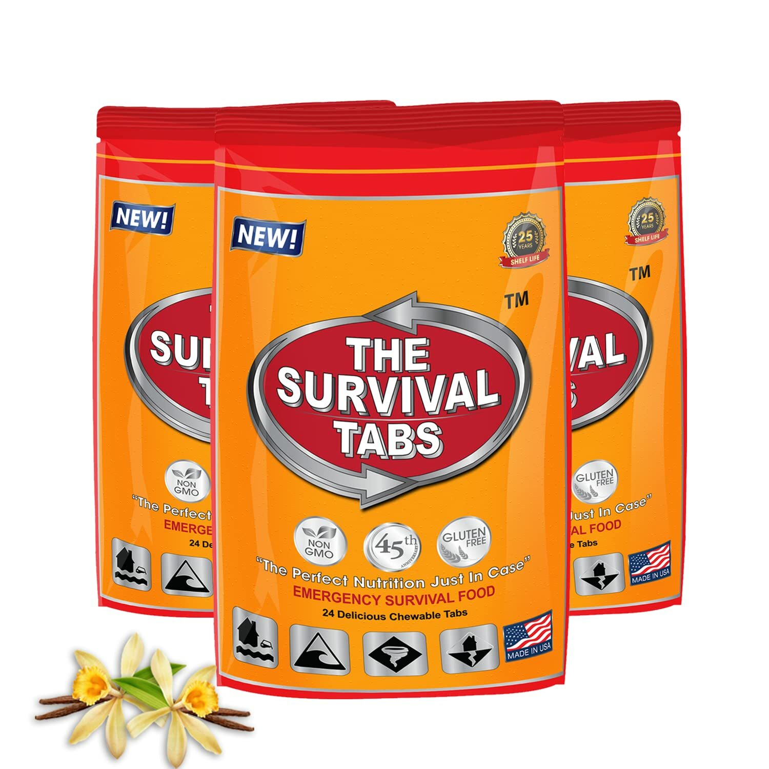 6 days Emergency Food tablet none-GMO gluten-free 25 years shelf-life Vanilla gallery