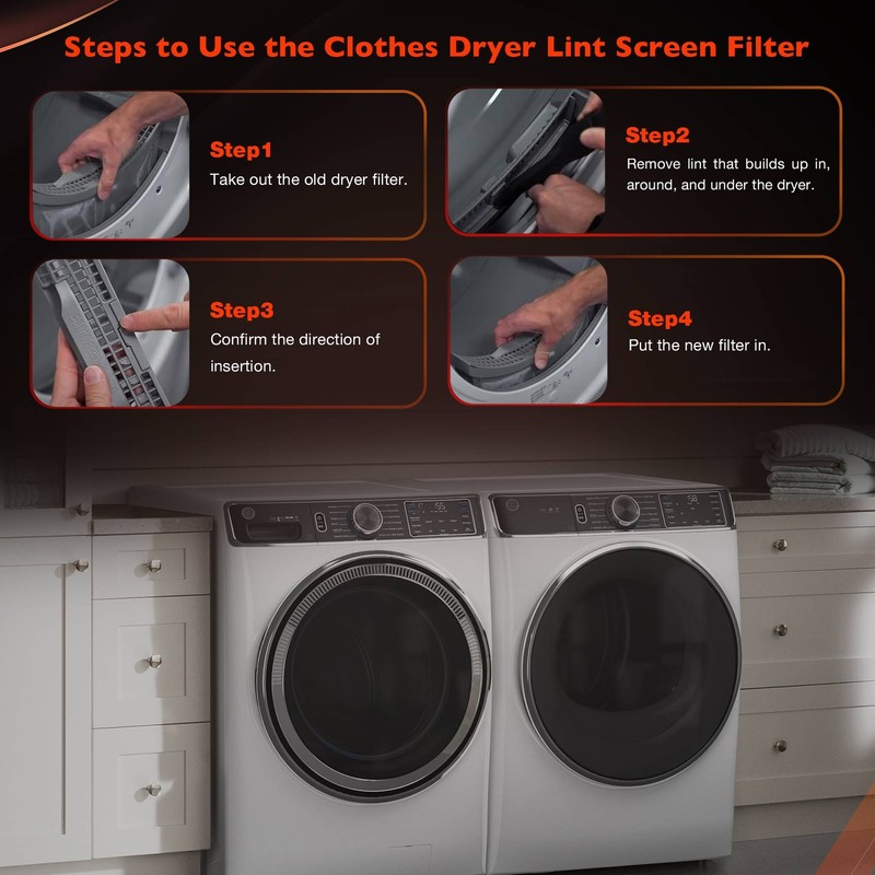 Upgraded Dryer Lint Filter Trap Screen For GE Clothes Dryer Strainer WE16X32537 gallery