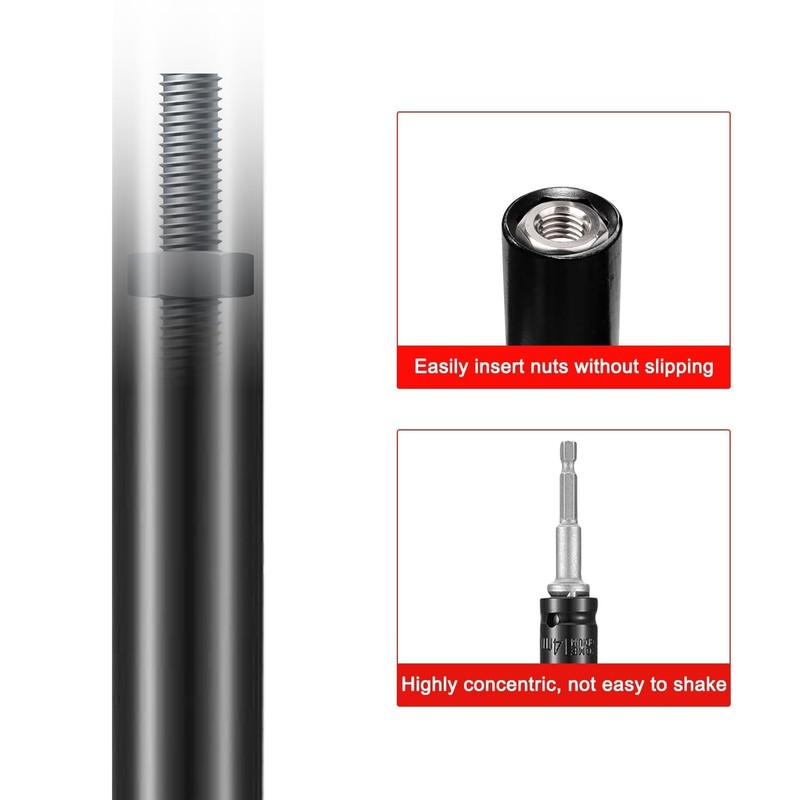 Nut Driver Set 9/16 In 1/4 Hex Shank Impact Sockets Fastening Drive Tool Case gallery