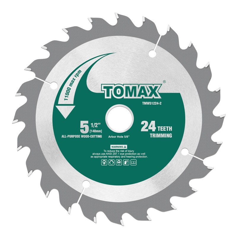 TOMAX 2 Pack 5-1/2 Inch 24 Tooth ATB General Purpose 24T(2-PACK), Green gallery