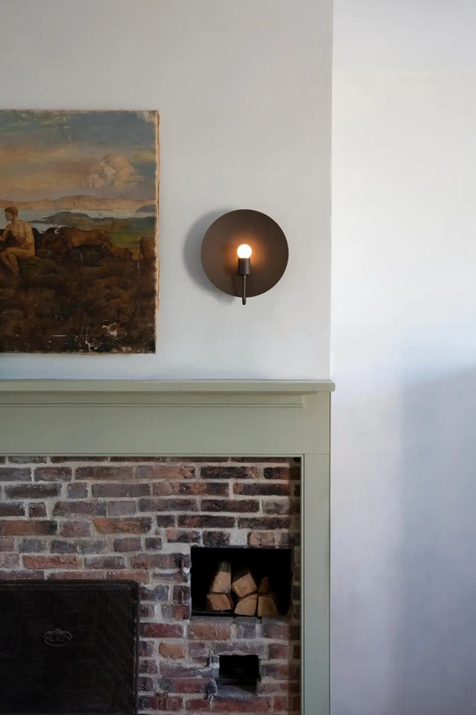 Workstead Helios ADA Sconce in Hewn Brass Modern Wall Light Luxury Designer Fixt gallery