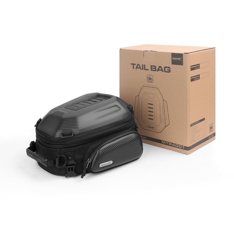 Motorcycle Tail Bag Expandable Hard Shell Motorcycle Travel Luggage 12L-18L, ... gallery
