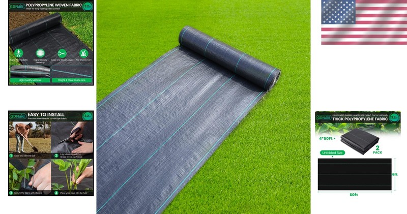 Versatile 4x100 Weed Barrier Fabric - Erosion Prevention & Tear-Resistant Design gallery