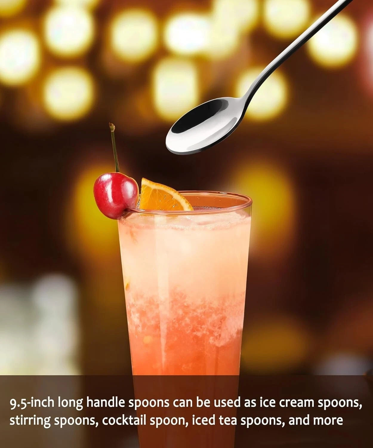 9.5-Inch Long Handle Spoon, Ice Tea Spoons, Ice Cream Spoon, Long Coffee Spoons, gallery