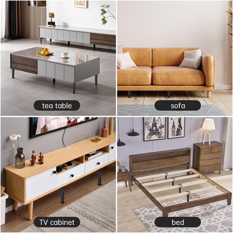 4PCS Adjustable Bed Frame Support Legs ( (8.3"-14.5" ), Frame Center Slats Heavy gallery