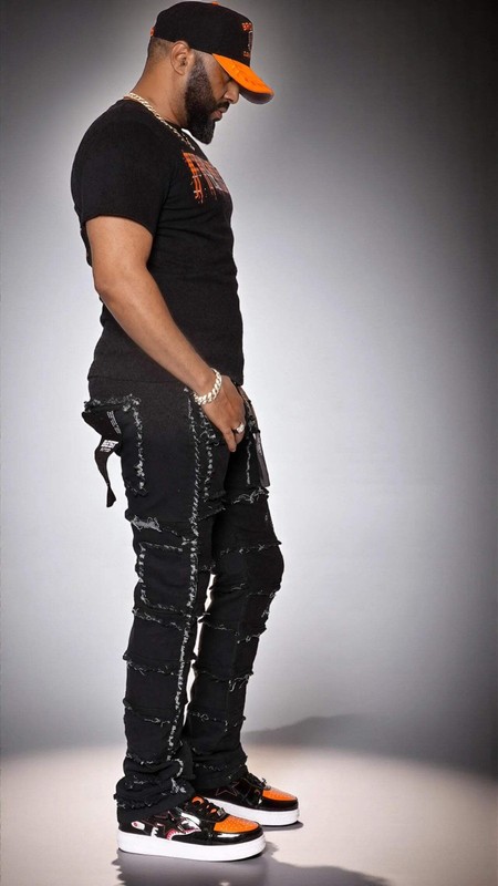 Statement Layered Distressed Jeans - Best Fitted Black Stack with Fringe Detail gallery