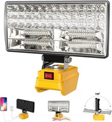 Cordless 8″ LED Work Light 90W 5400LM for DeWalt 20V Battery USB