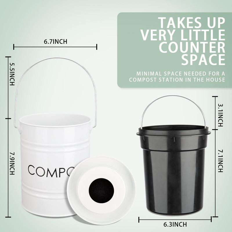 Compost Bin Kitchen Countertop Compost Bin with lid – Small Compost Bin Includes gallery