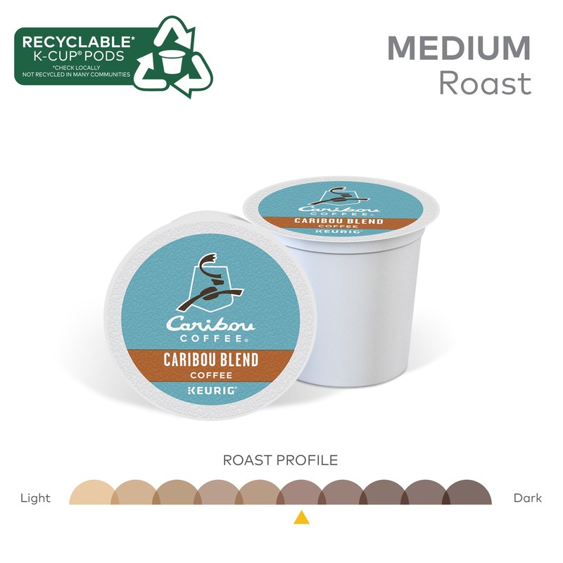 Caribou Blend Coffee, K-Cups, Medium Roast, 96 Count gallery