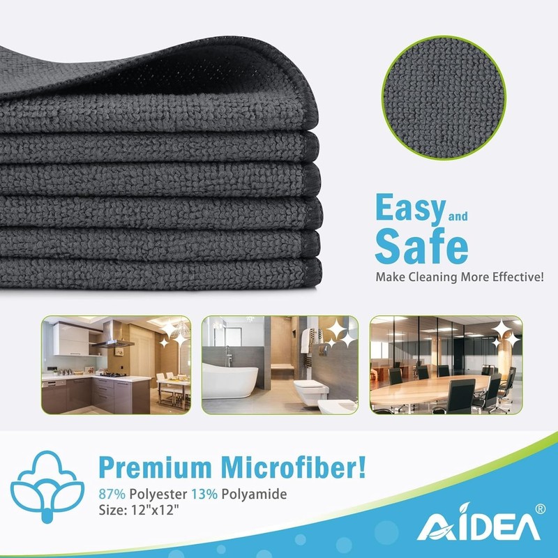 Durable Microfiber Cloths Set, Machine Washable, Perfect for Every Cleaning Need gallery