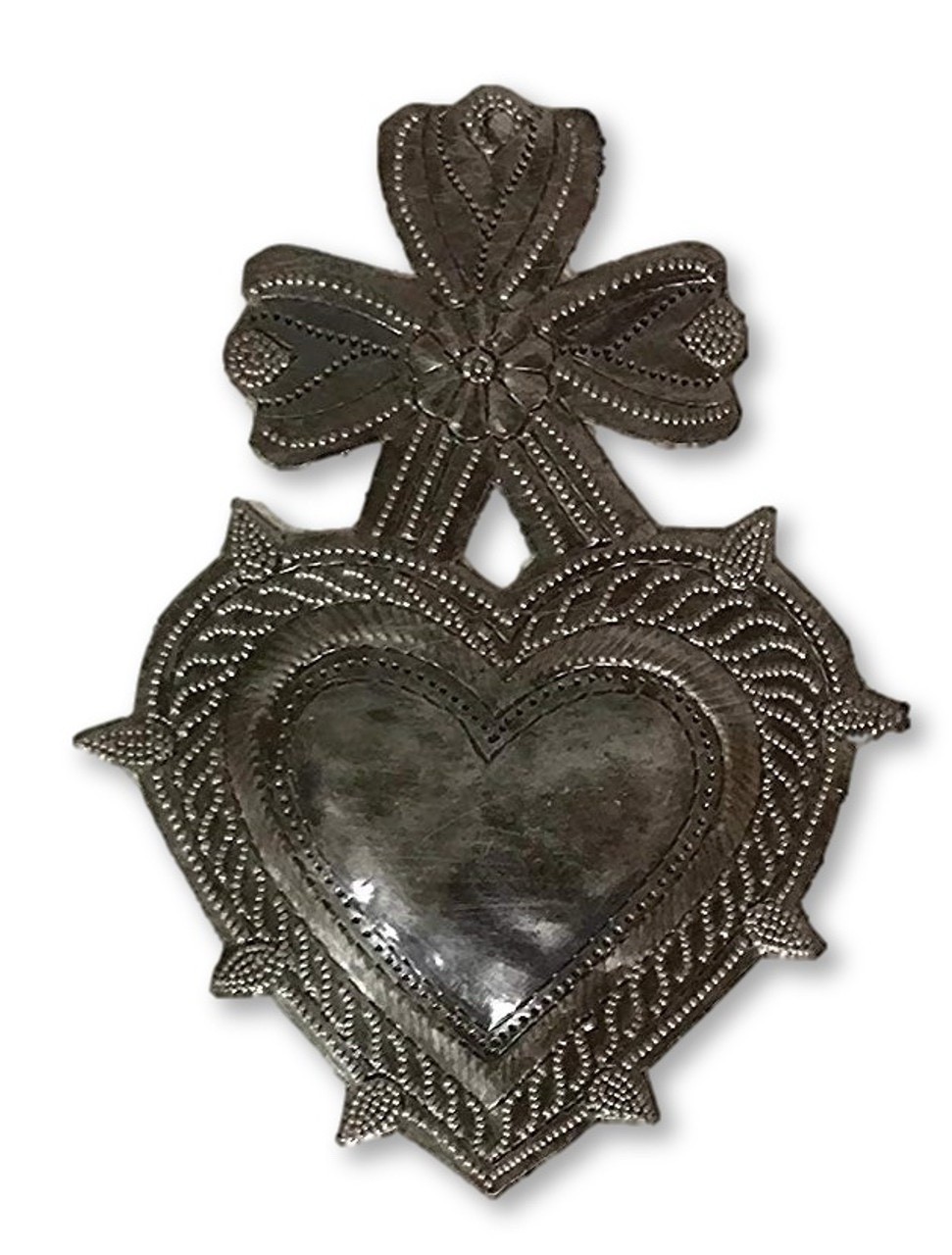 Sacred Heart with Spikes – Handmade Metal Wall Art Haiti 4"x6” gallery