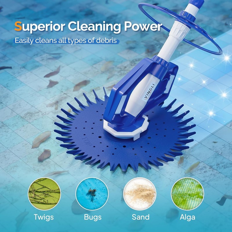 VINGLI Navien Blue Pool Vacuum Automatic Sweeper 33FT gallery