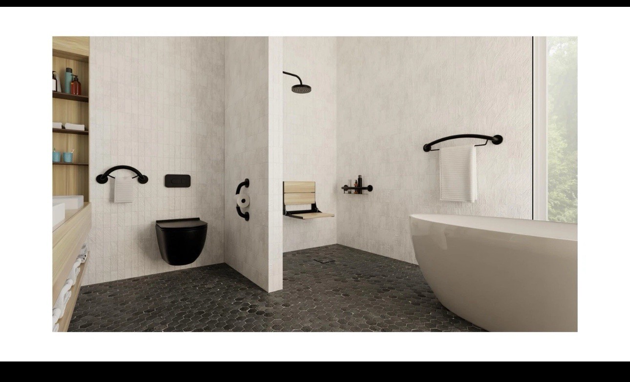 HEALTHCRAFT Plus 2-in-1 Corner Shelf/Grab Bar (9.5 Inch) | ADA Compliant -READ gallery