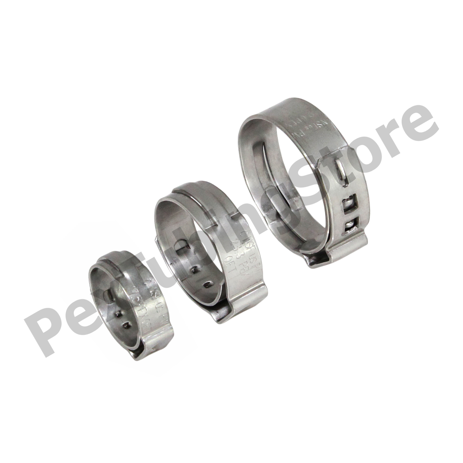 1/2", 3/4", 1" PEX Stainless Steel Cinch Clamps by Oetiker Made in USA, NSF/ASTM gallery