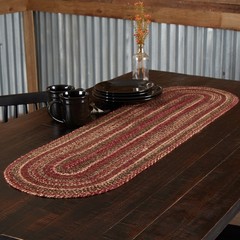 Table Runner Cider Mill Jute Primitive 13×48 Oval Braid Kitchen Decor VHC Brands