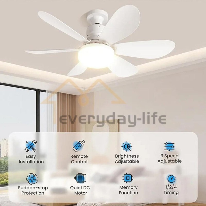 Socket Fan Light Ceiling Fans With Lights And Remote Dimmable LED Ceiling Fan US gallery