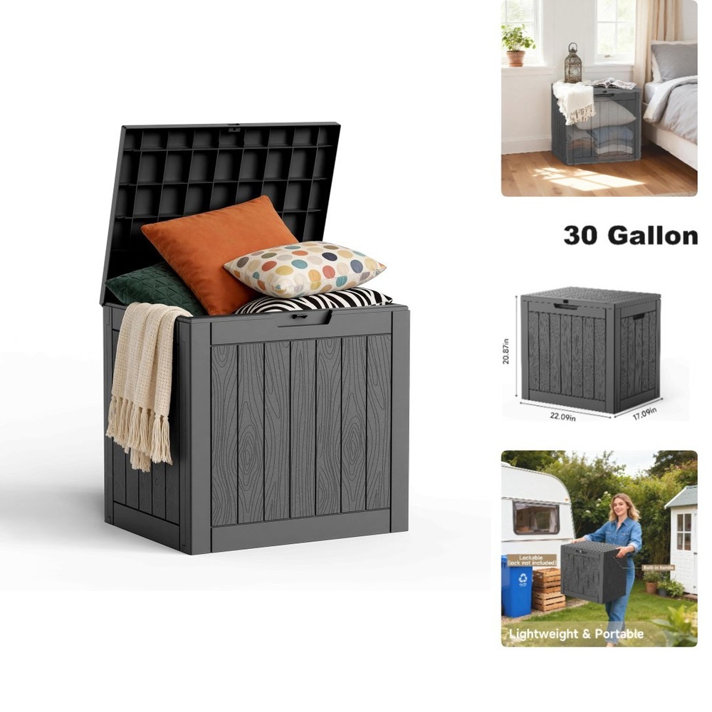 Sleek 30 Gallon Lockable Outdoor Storage Box – Waterproof and Easy to Assemble