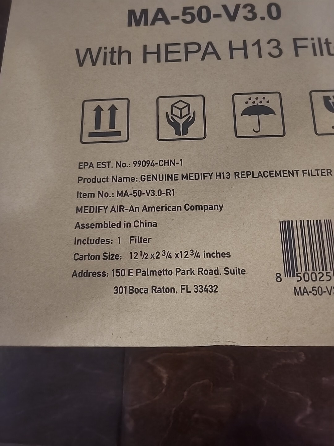 Medify Air MA-50 Replacement Filter H13 True HEPA 850025796477 Part No. 99094 gallery