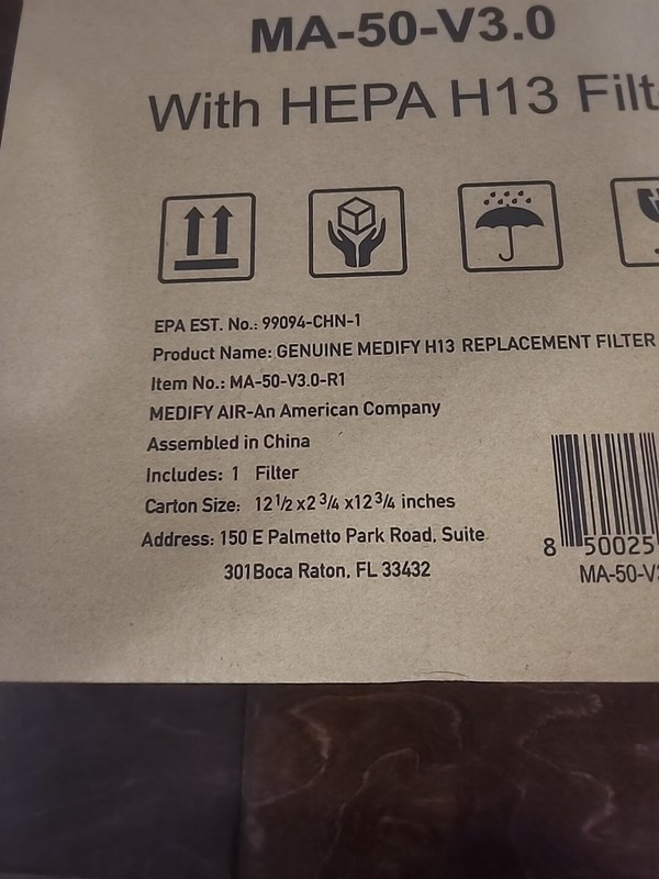 Medify Air MA-50 Replacement Filter H13 True HEPA 850025796477 Part No. 99094 gallery