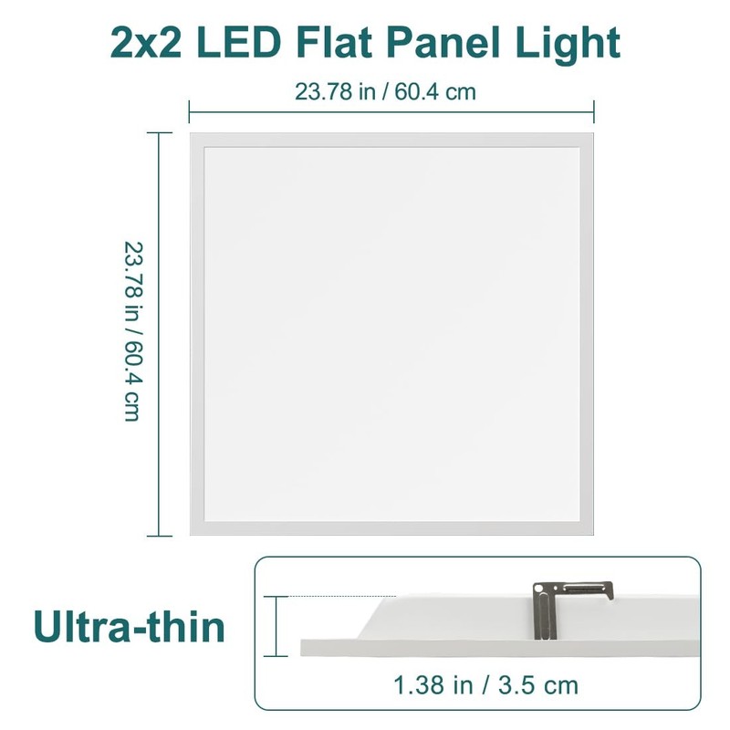 kadision 2x2 LED Flat Panel Light, 50W/45W/40W/30W/25W ft, 2 Pack, White gallery