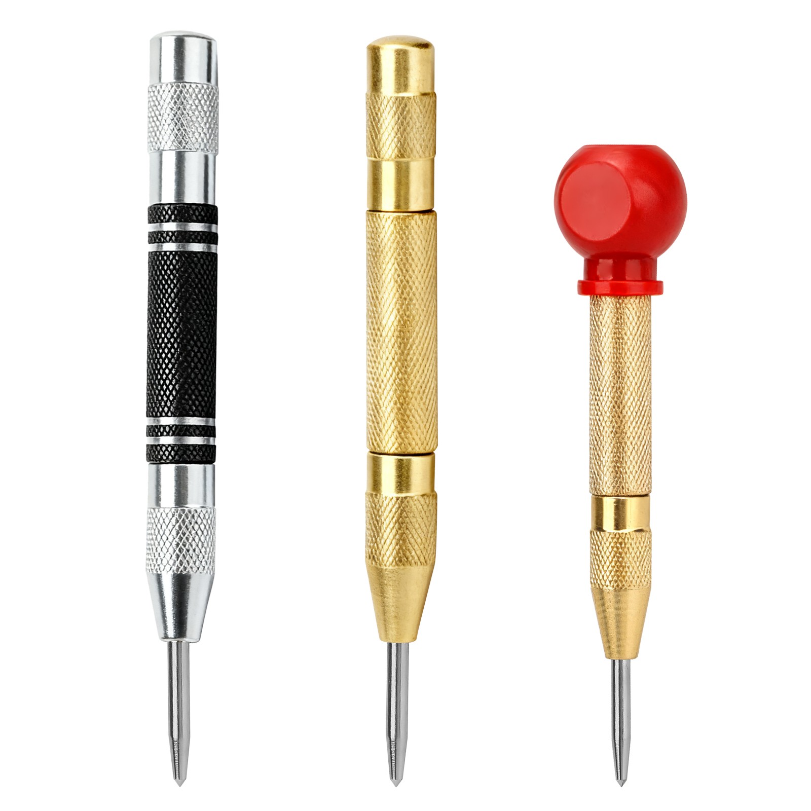 3pcs Spring Loaded Automatic Center Punch Set for Drilling Wood Metal Plastic gallery