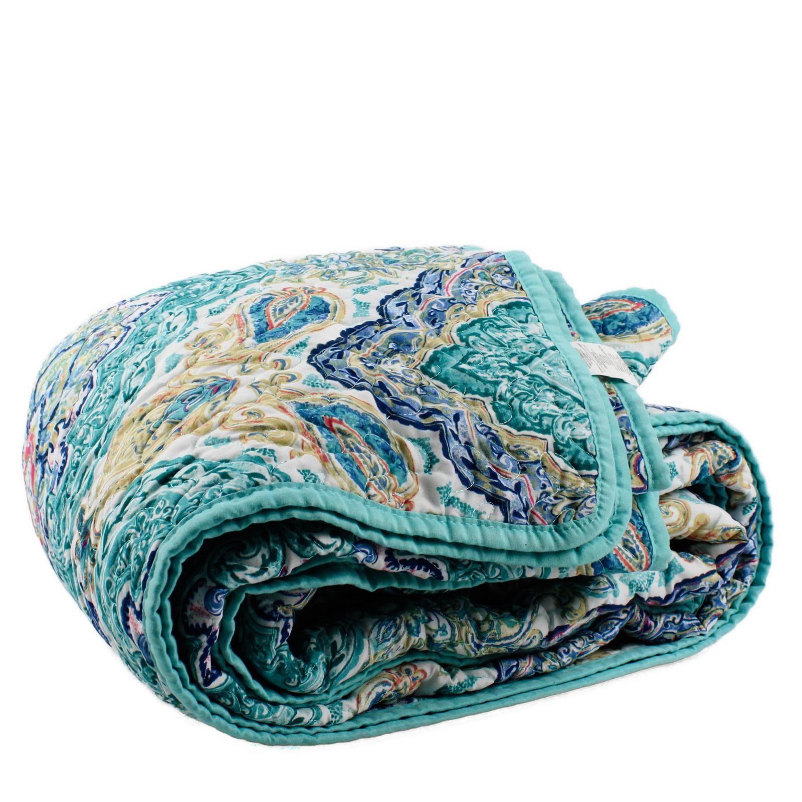 Mainstays Teal/White Paisley Patterned Queen Sized Bed Comforter 100% Polyester gallery
