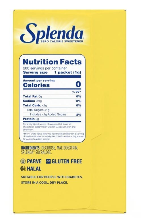 SPLENDA Zero Calorie Sweetener 200 Count Packets 7 oz Box gallery