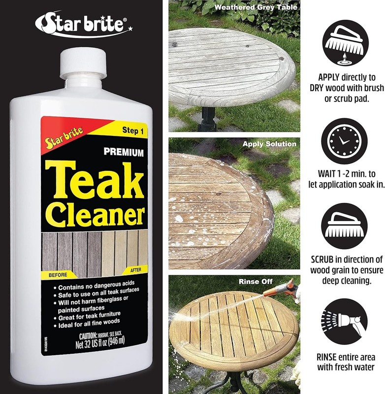 Teak Cleaner - Restore, Renew & Refresh Old Weathered Gray Teak Furniture & O... gallery