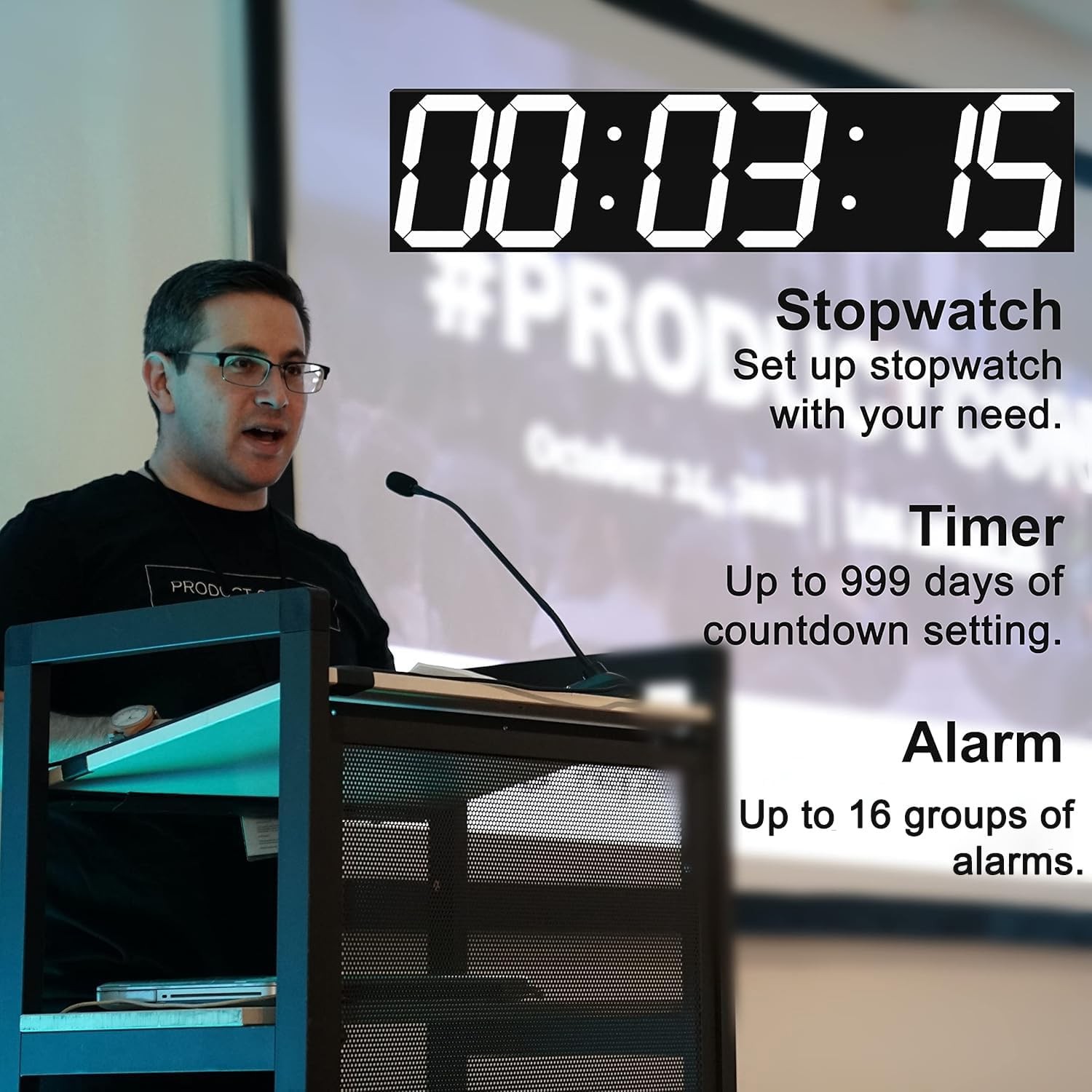 CHKOSDA Digital Wall Clock 27 Inch LED Auto Dimmer gallery