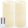 Large Outdoor Flameless Candles 12" x 5" - 5" x 12" - 2 Pack Ivory White gallery