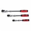 3-Piece Flex-Head Ratchet Wrench Set 72 Tooth 1/4” 3/8” 1/2” Drive Heavy Duty gallery
