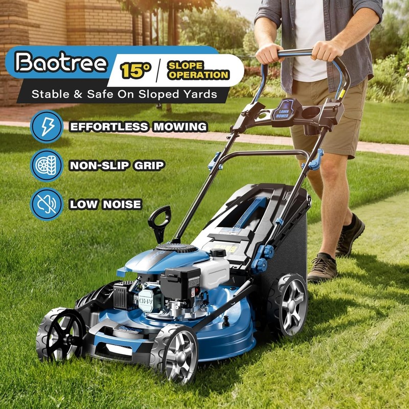 21“ Cutting Deck 201cc 4-Cycle Engine 7 Levels 3-in-1 Gas Powered Push Lawnmower gallery