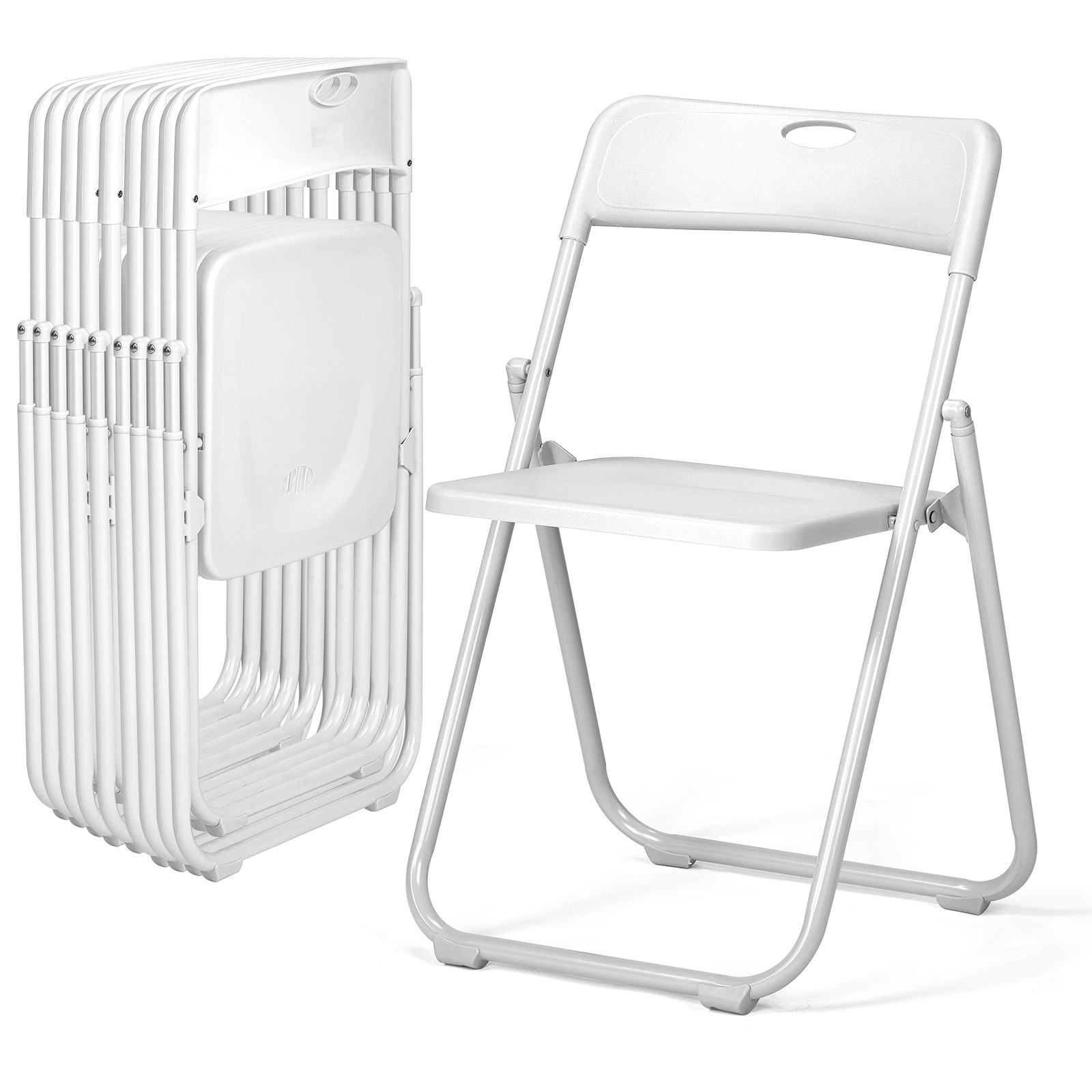 10 PCS Portable Folding Plastic Stackable Chairs for Camping Wedding Party gallery