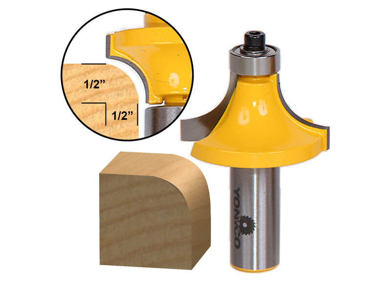 1/2" Radius Round Over Edge Forming Router Bit - 1/2" Shank - Yonico 13166 gallery