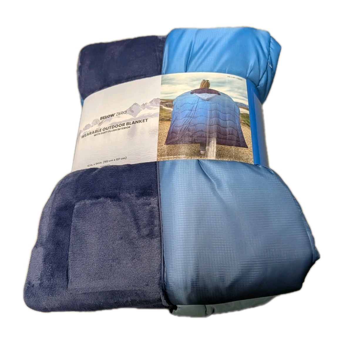 Below Zero Wearable Outdoor Blanket With Soft Plush Interior 72" X 54" gallery