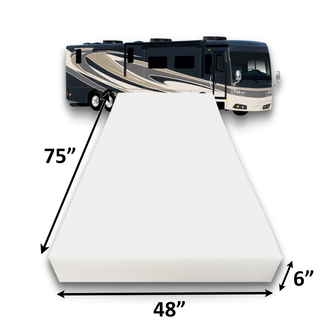 FoamRush 6-Inch Bunk (48" x 75") RV Mattress Travel Camper -Made in USA gallery