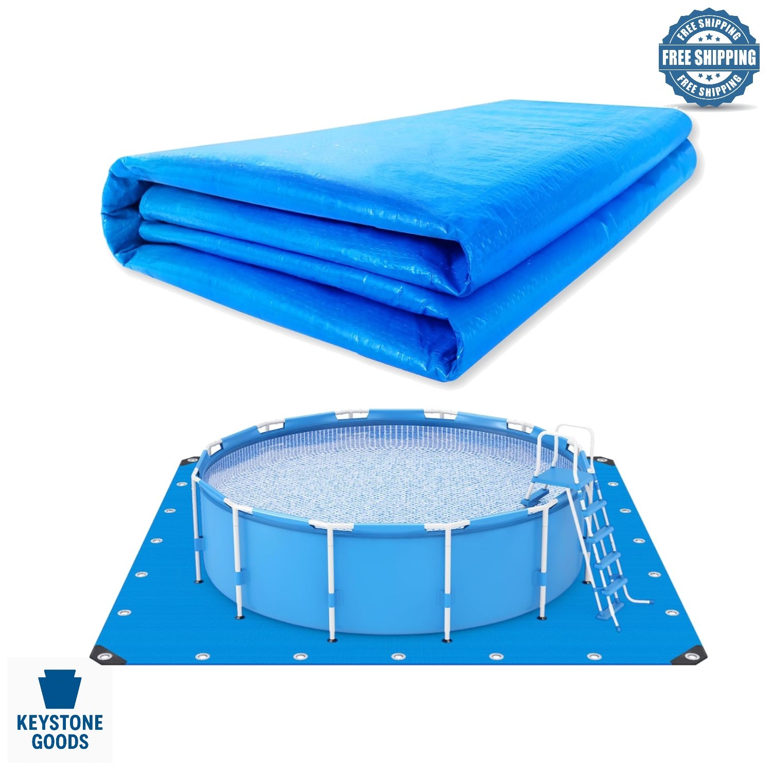 16x16 ft Heavy-Duty Pool Ground Cloth Protector for Above Ground Pools gallery