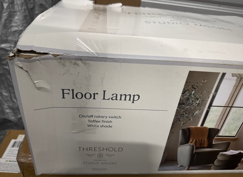 Studio McGee x Threshold Maroon Floor Lamp Whipstitch Shade (No Bulb) gallery