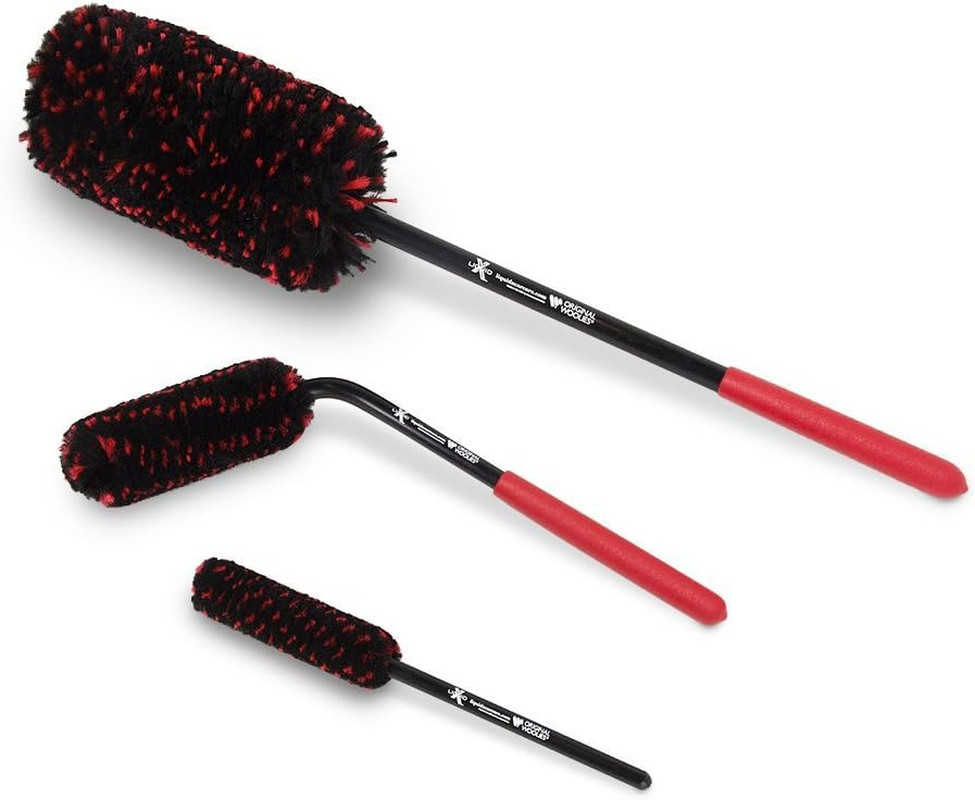 Original Wheel Woolies Brushes 3 Piece Kit - Includes Angled Caliper Spoke Brush