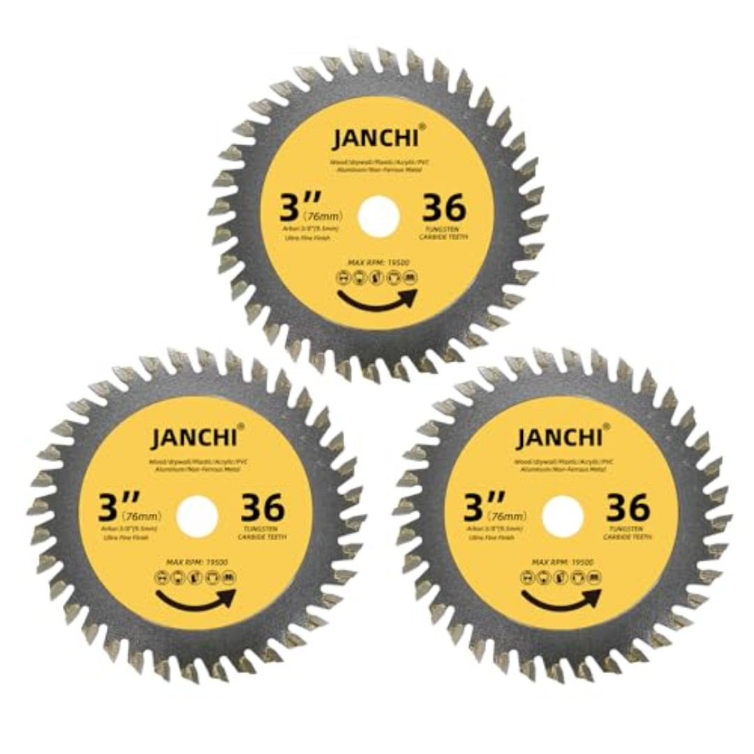 3PACK 3-Inch(75Mm) 36T TCT Circular Saw Blade with 3/8-Inch(9.5Mm) Arbor, Fast C gallery