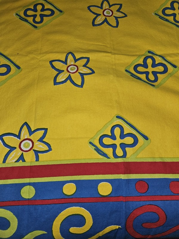 Sacred Threads Boho Abstract Flowers Cotton Tablecloth Or Wall Hanging 84 x 58 gallery