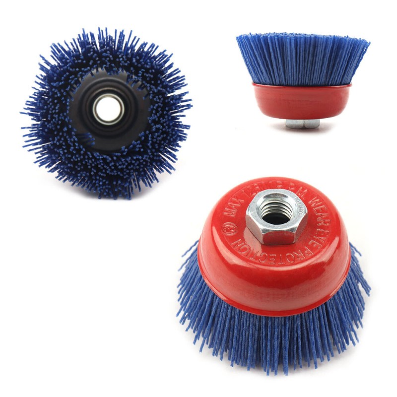 3in Cup Nylon Abrasive Brush Wheel M14 Abrasive Filament Set For Angle Grinder gallery