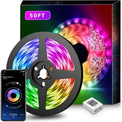 50 Ft LED Strip Lights, Smart Light with App Remote Control, RGB LED 1 ROLL 50ft