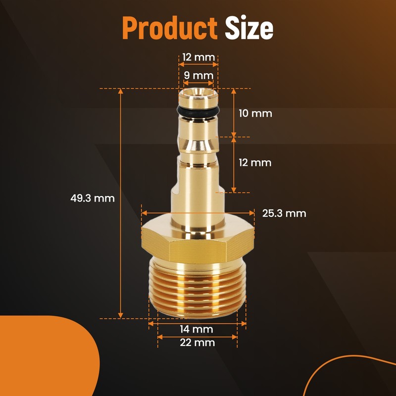 M22 14mm Brass Quick Connect Adapter fit for Karcher Power Pressure Washer gallery