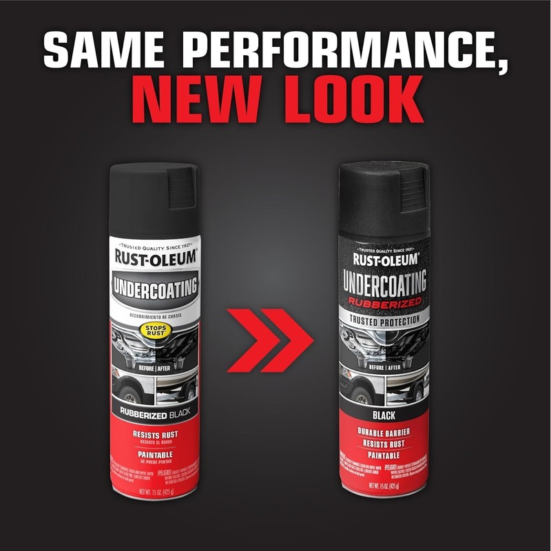 Rust-Oleum 248657-6PK Stops Rust Undercoating Spray, 15 Oz, Rubberized Black, 6 gallery