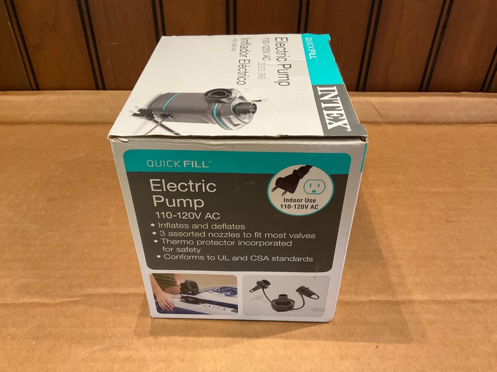 Intex 120V Quick Fill AC Electric Air Pump with 3 Nozzles, Black Brand New gallery
